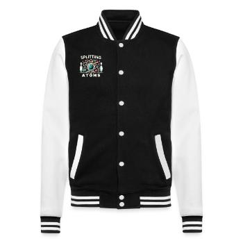 Lustiger Bowling-team-bowler-strike-bowling-club - College-Sweatjacke - Schwarz/Weiß - Vorne - Nik (191cm) & Marisol (170cm)