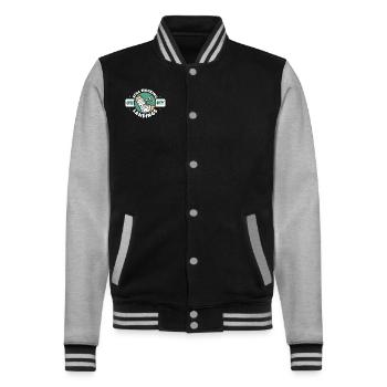 Ich arbeite immer noch an meinen Landungen, gebrochener Fingerknochen - College-Sweatjacke - Schwarz/Grau meliert - Vorne - Nik (191cm) & Marisol (170cm)