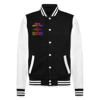 Sound Guy Not A Magician - College Sweat Jacket - black/white - Front - Nik (191cm) & Marisol (170cm)