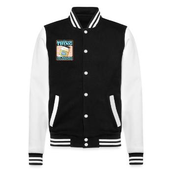 Mayo Mayonnaise Lover Gift - College Sweat Jacket - black/white - Front - Nik (191cm) & Marisol (170cm)