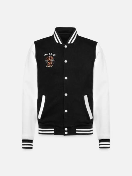 Bevor du fragst Nein! - Dackel Teckel - College-Sweatjacke - Schwarz/Weiß