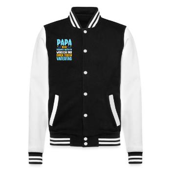 Dad Father's Day Dad - College Sweat Jacket - black/white - Front - Nik (191cm) & Marisol (170cm)