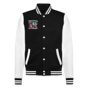 Anti-déchets Pas de recyclage des déchets environnementaux - Veste Teddy - noir/blanc - Devant - Nik (191cm) & Marisol (170cm)