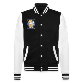 Banana Pudding Banana Pudding Gift - College Sweat Jacket - black/white - Front - Nik (191cm) & Marisol (170cm)