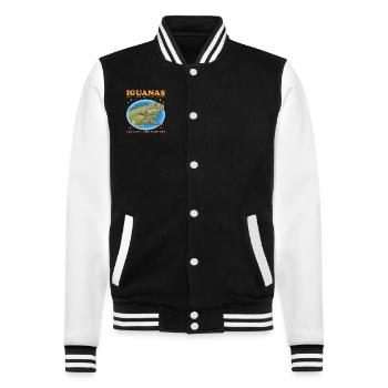 Iguana Reptile Lizard Iguanas Gift - College Sweat Jacket - black/white - Front - Nik (191cm) & Marisol (170cm)