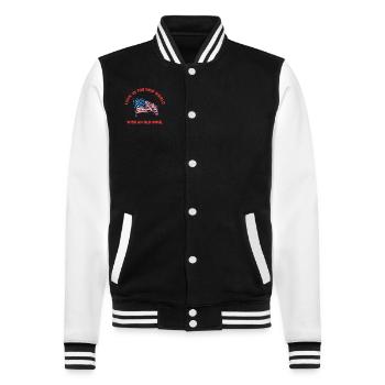 Livin In The New World Old Soul - College Sweat Jacket - black/white - Front - Nik (191cm) & Marisol (170cm)