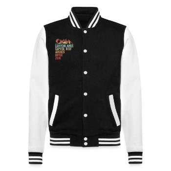 Explore Utah National Parks Mountains - College Sweat Jacket - black/white - Front - Nik (191cm) & Marisol (170cm)