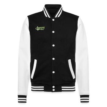 Aurora, a city in the state of Colorado - College Sweat Jacket - black/white - Front - Nik (191cm) & Marisol (170cm)