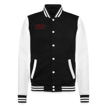 Not Manipulation If You Believe - College Sweat Jacket - black/white - Front - Nik (191cm) & Marisol (170cm)