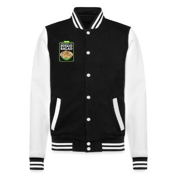 Kartoffelsalat Härdöpfelsalat Geschenk - College-Sweatjacke - Schwarz/Weiß - Vorne - Nik (191cm) & Marisol (170cm)