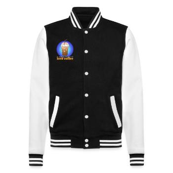 Eiskaffee Kaffeeliebhaber Iced Coffee Geschenk - College-Sweatjacke - Schwarz/Weiß - Vorne - Nik (191cm) & Marisol (170cm)