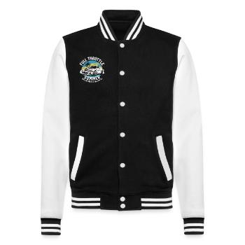 Auto-drift-rennen, Rennwagen-motorsport-drift - College-Sweatjacke - Schwarz/Weiß - Vorne - Nik (191cm) & Marisol (170cm)