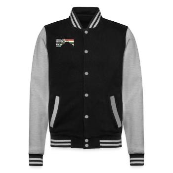 Explore Utah National Parks Mountains - College Sweat Jacket - black/heather grey - Front - Nik (191cm) & Marisol (170cm)