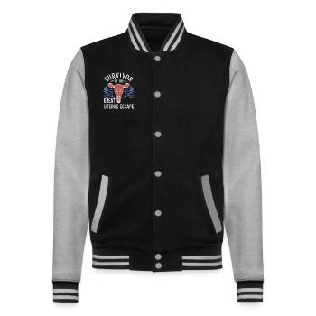 Hysterectomy surgery to restore the - College Sweat Jacket - black/heather grey - Front - Nik (191cm) & Marisol (170cm)