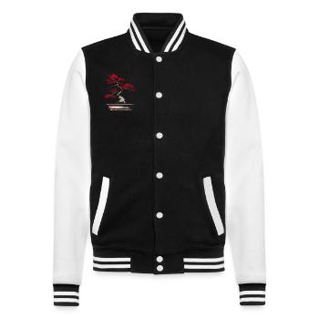 Bonsaï Esthétique Culture Bouddhiste Japonaise - Veste Teddy - noir/blanc - Devant - Nik (191cm) & Marisol (170cm)