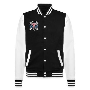 Hysterectomy surgery to restore the - College Sweat Jacket - black/white - Front - Nik (191cm) & Marisol (170cm)
