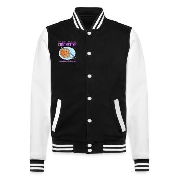 Crochet Crochet Crochet Yarn Crochet Gift - College Sweat Jacket - black/white - Front - Nik (191cm) & Marisol (170cm)