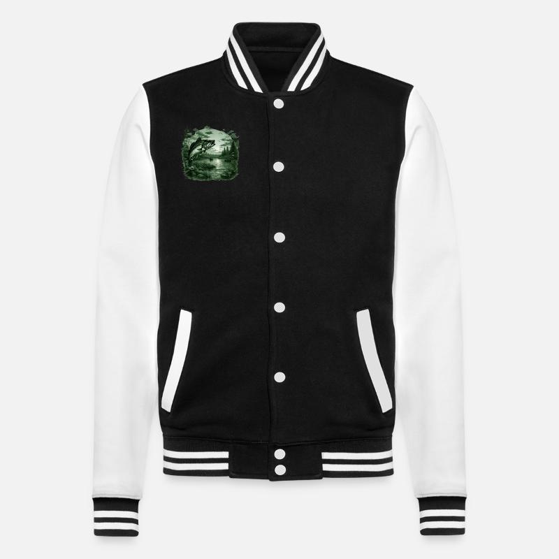 Poisson bar - Veste Teddy - noir/blanc