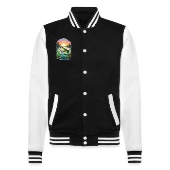 Poisson bar - Veste Teddy - noir/blanc - Devant - Nik (191cm) & Marisol (170cm)