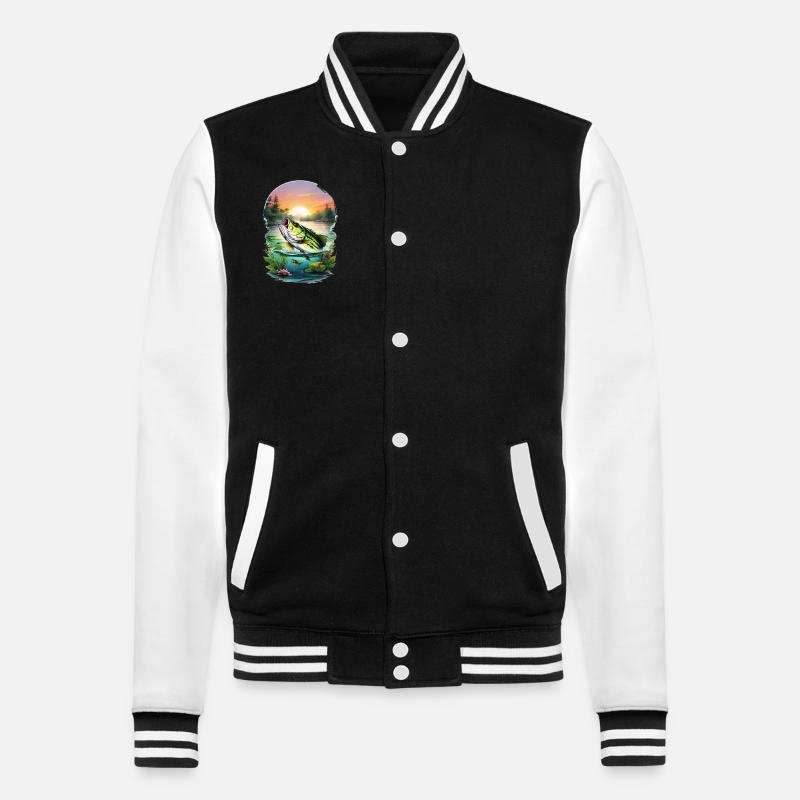 Poisson bar - Veste Teddy - noir/blanc