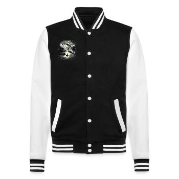 Poisson bar - Veste Teddy - noir/blanc - Devant - Nik (191cm) & Marisol (170cm)