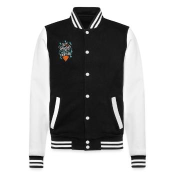 Crystal Healing Crytal Crystals and Stones - College Sweat Jacket - black/white - Front - Nik (191cm) & Marisol (170cm)