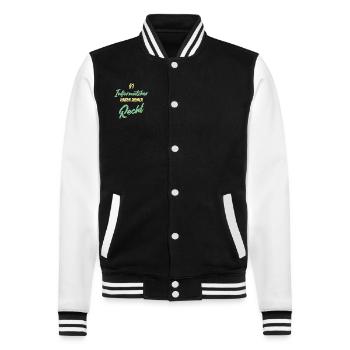 §1 Informatiker haben immer Recht - College-Sweatjacke - Schwarz/Weiß - Vorne - Nik (191cm) & Marisol (170cm)