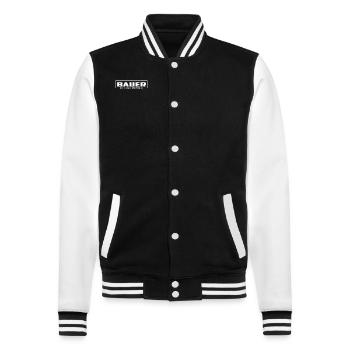 Exclusive Lifetime Member Club Bold Black and Whit - College-Sweatjacke - Schwarz/Weiß - Vorne - Nik (191cm) & Marisol (170cm)