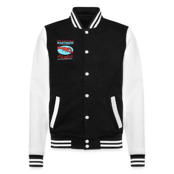 Écrevisse Noble écrevisse fruits de mer cadeau - Veste Teddy - noir/blanc - Devant - Nik (191cm) & Marisol (170cm)