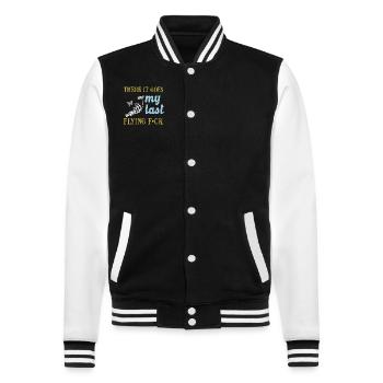 There It Goes My Last Flying F - College Sweat Jacket - black/white - Front - Nik (191cm) & Marisol (170cm)