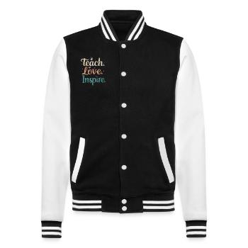 Sonderpädagogik-lehrer „sped Teacher Inclusion“ - College Sweat Jacket - black/white - Front - Nik (191cm) & Marisol (170cm)