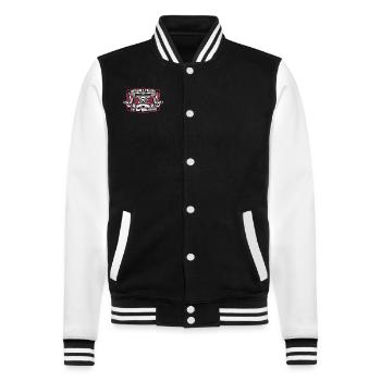 Ohne Lkw hört alles auf Trucker Truckie - College-Sweatjacke - Schwarz/Weiß - Vorne - Nik (191cm) & Marisol (170cm)