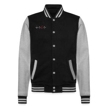 Legasthenie Herzschlag Apraxie Legasthenie Therapeut - College-Sweatjacke - Schwarz/Grau meliert - Vorne - Nik (191cm) & Marisol (170cm)