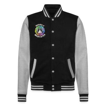Heavily Meditated - College Sweat Jacket - black/heather grey - Front - Nik (191cm) & Marisol (170cm)