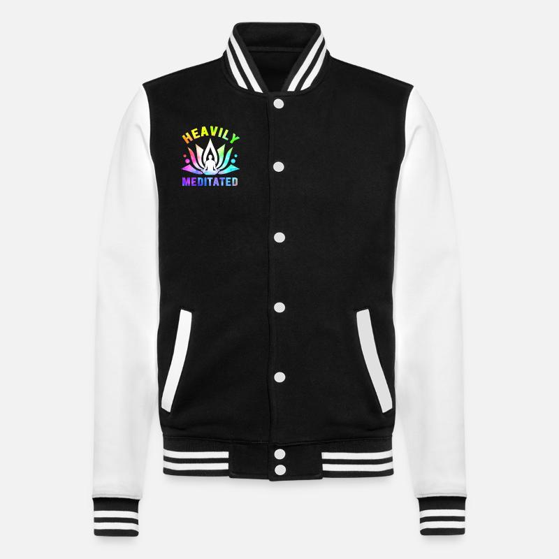 Stark meditiert - College-Sweatjacke - Schwarz/Weiß