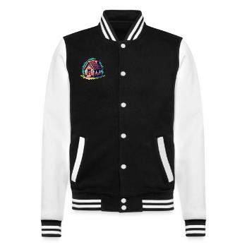 Rolling Tiny House Minimalistischer Lebensstil - College-Sweatjacke - Schwarz/Weiß - Vorne - Nik (191cm) & Marisol (170cm)