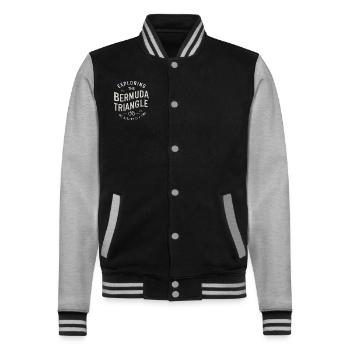 Mysteriöses Verschwindenlassen Im Bermudadreieck - College-Sweatjacke - Schwarz/Grau meliert - Vorne - Nik (191cm) & Marisol (170cm)