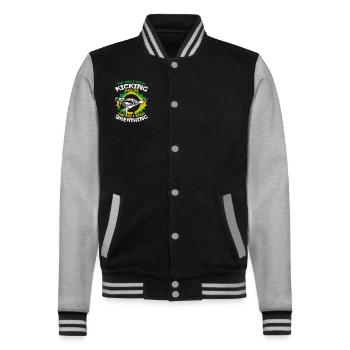 Der Tag, an dem ich aufhöre, den Ginga Capoeirista Tanz zu kicken - College-Sweatjacke - Schwarz/Grau meliert - Vorne - Nik (191cm) & Marisol (170cm)