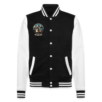 Cute Pudu Deer South America Cartoon Deer - College Sweat Jacket - black/white - Front - Nik (191cm) & Marisol (170cm)