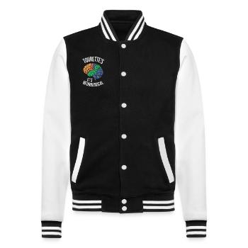 Tourette-syndrom-bewusstsein Neurodiverse - College-Sweatjacke - Schwarz/Weiß - Vorne - Nik (191cm) & Marisol (170cm)