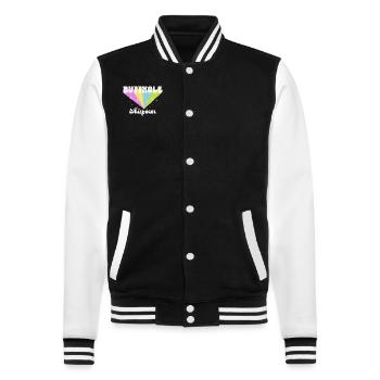 Butthole Whisperer - College Sweat Jacket - black/white - Front - Nik (191cm) & Marisol (170cm)