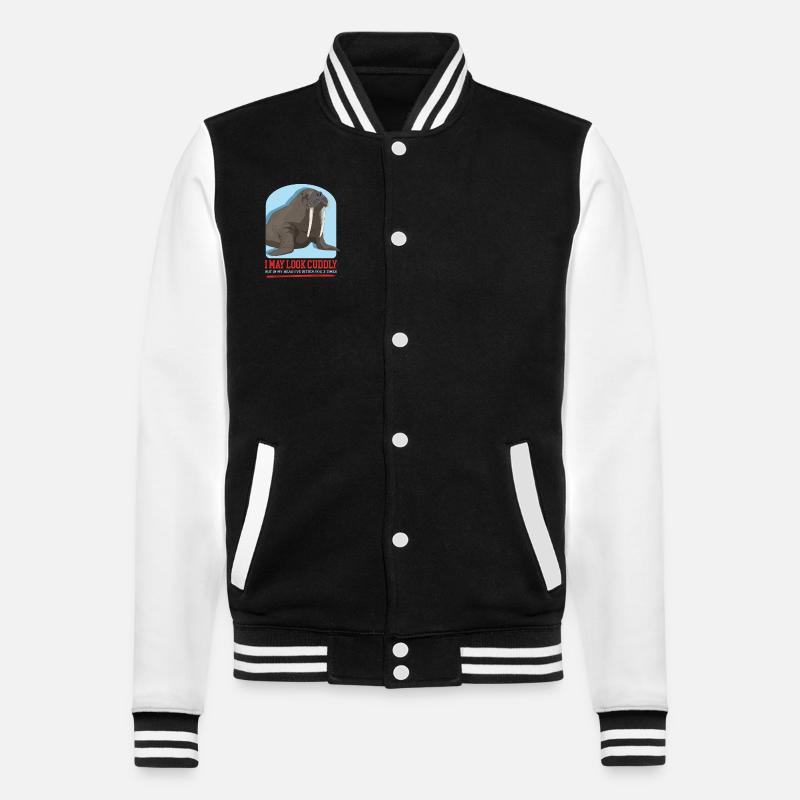 Walrus Walrus Gift - College Sweat Jacket - black/white