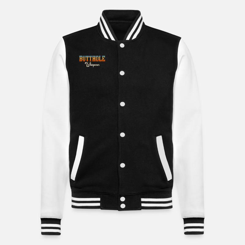 Butthole Whisperer - College Sweat Jacket - black/white