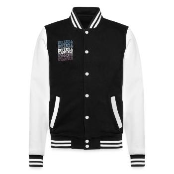 Butthole Whisperer - College Sweat Jacket - black/white - Front - Nik (191cm) & Marisol (170cm)