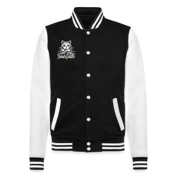 Emo Cat Design for Gothic Cat Lovers and - College Sweat Jacket - black/white - Front - Nik (191cm) & Marisol (170cm)