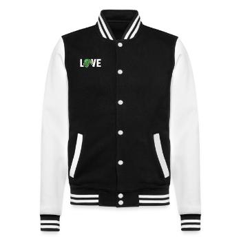 Love Panther Veiled Chamaeleonidae Lover Chameleon - College Sweat Jacket - black/white - Front - Nik (191cm) & Marisol (170cm)