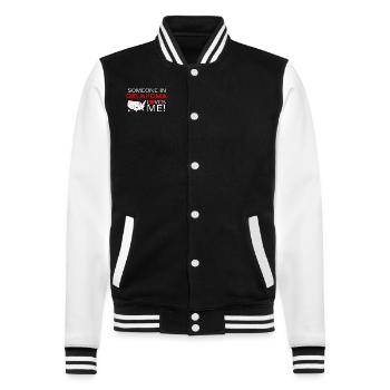 Someone In Oklahoma Loves Me - College Sweat Jacket - black/white - Front - Nik (191cm) & Marisol (170cm)