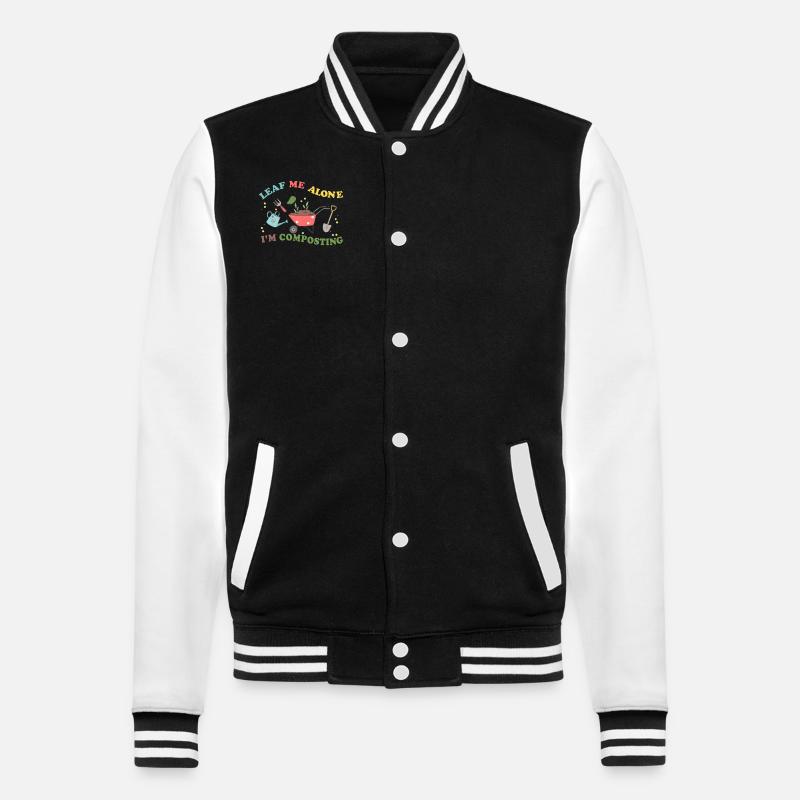 Leaf Me Alone Ich kompostiere - College-Sweatjacke - Schwarz/Weiß
