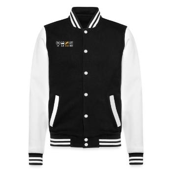 Essen Schlaf Biber Wiederholen Castor Canadensis - College-Sweatjacke - Schwarz/Weiß - Vorne - Nik (191cm) & Marisol (170cm)