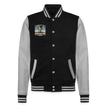 Experience the fascinating world of tornado hunting - College Sweat Jacket - black/heather grey - Front - Nik (191cm) & Marisol (170cm)